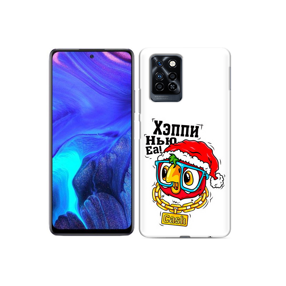 

Чехол MyPads Tocco для Infinix Note 10 Pro Хэппи нью еа, Прозрачный, Tocco