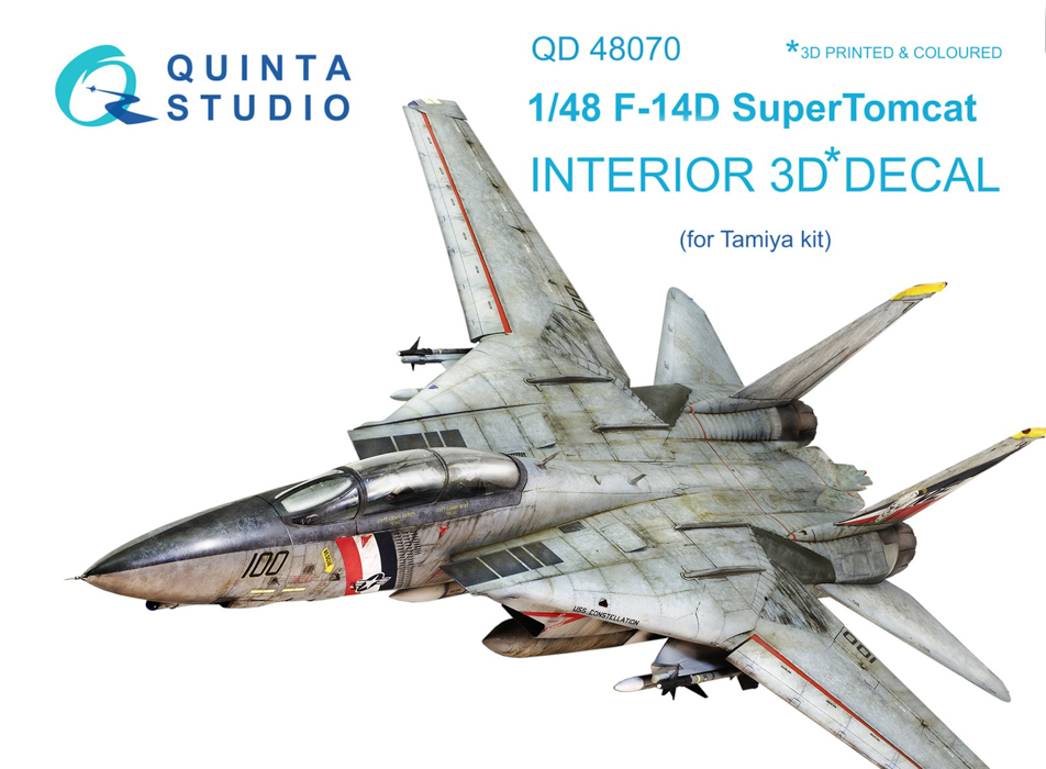 QD48070 3D Декаль интерьера кабины F-14D для модели Tamiya