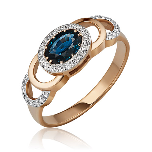 

Кольцо из золота с сапфиром/бриллиантом р. 19,5 PLATINA jewelry 01-0196-00-105-1110-30, 01-0196-00-105-1110-30