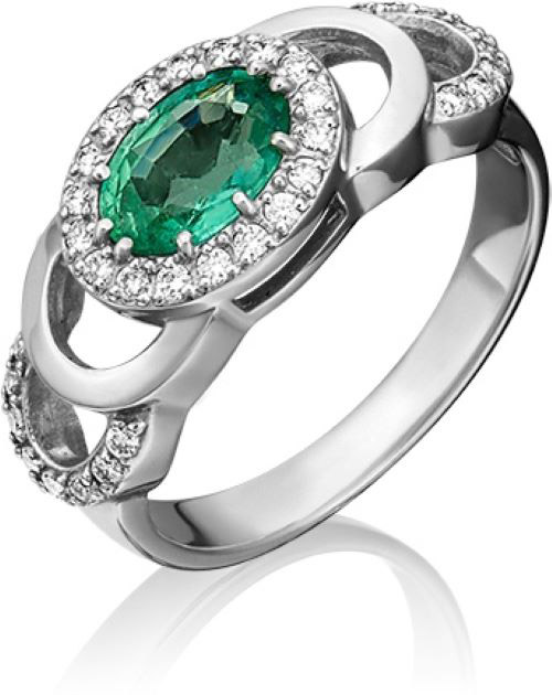 

Кольцо из золота р. , PLATINA jewelry 01-0197-00-106-1120-30, изумруд\бриллиант, 01-0197-00-106-1120-30
