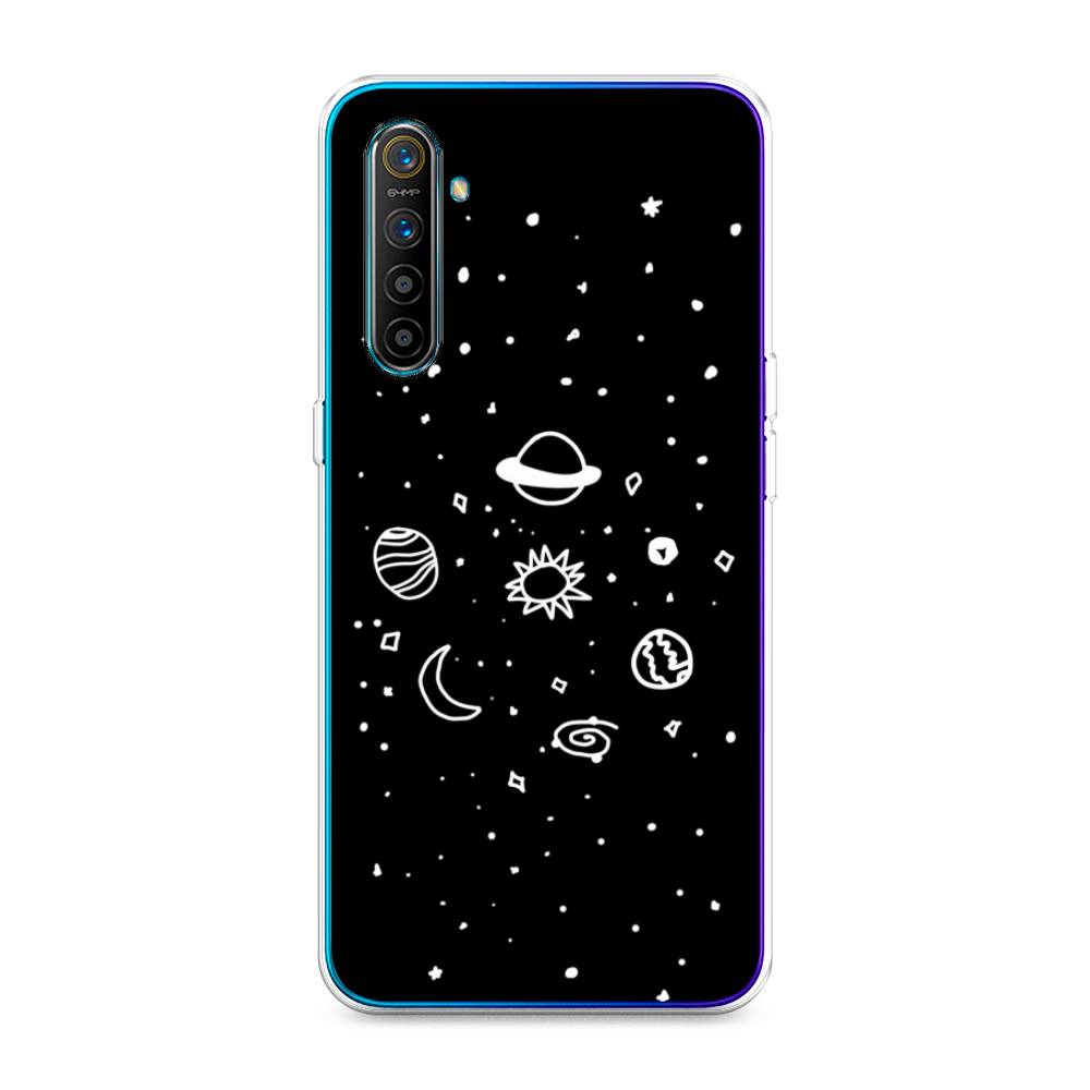 

Чехол на Realme XT "Дудл солнечной системы", Бежевый;серый, 251450-2