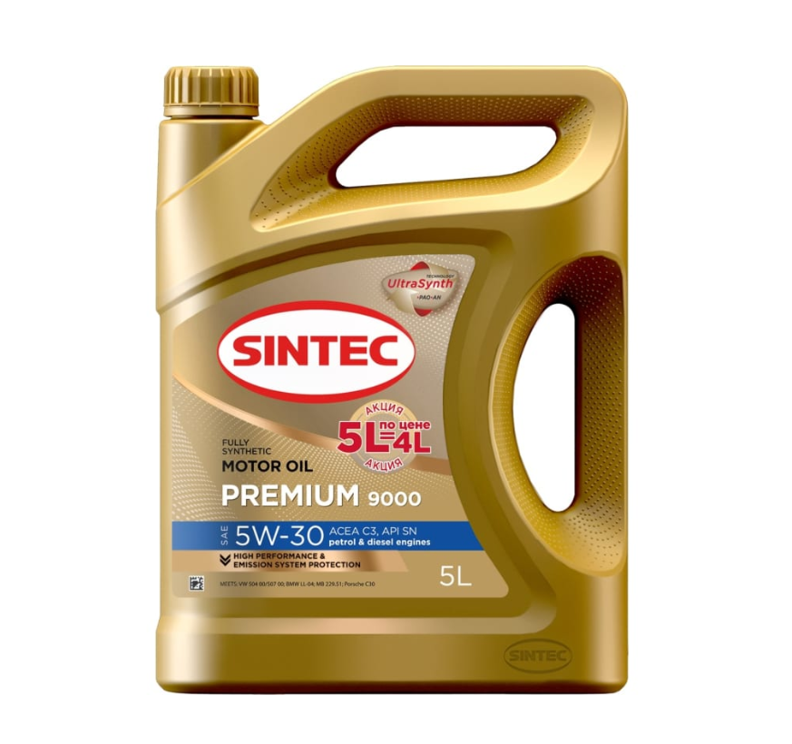 

Моторное масло SINTEC Premium 9000 5W30 C3 SN 5л