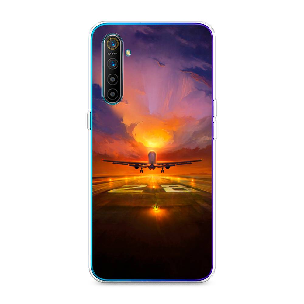 

Чехол на Realme XT "Самолет на посадке", Оранжевый;синий, 251450-6