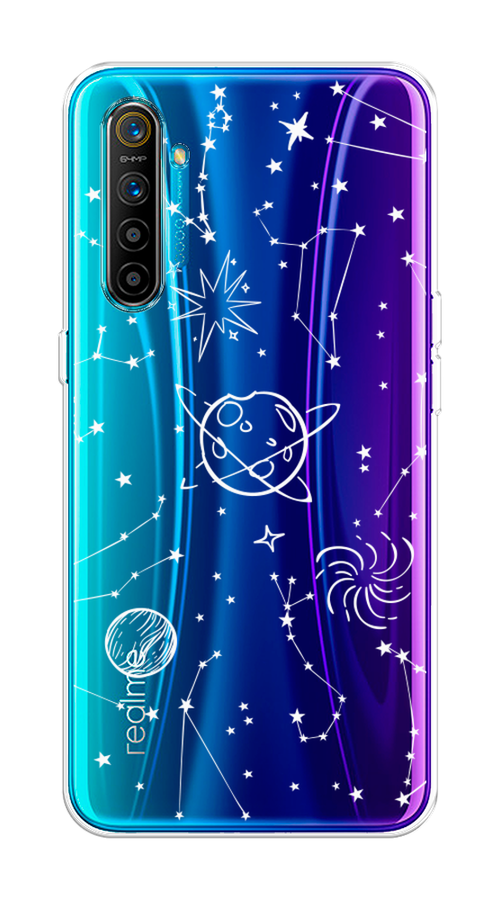 

Чехол на Realme XT "Планеты в космосе", Белый, 251450-2