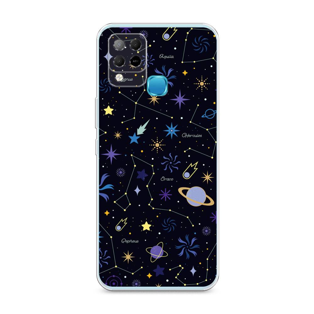 

Чехол на Infinix HOT 10S "Цветной космос", Желтый, 3100250-2