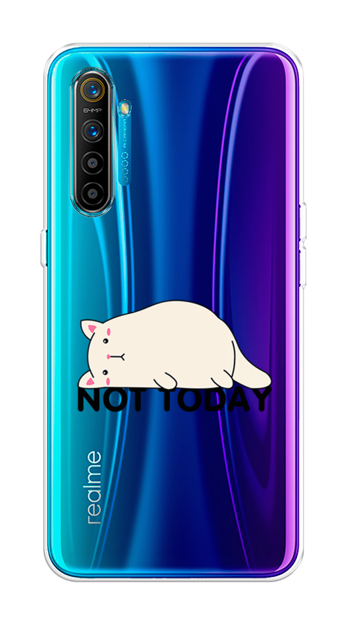 

Чехол на Realme XT "Cat not today", Белый;розовый;черный, 251450-1