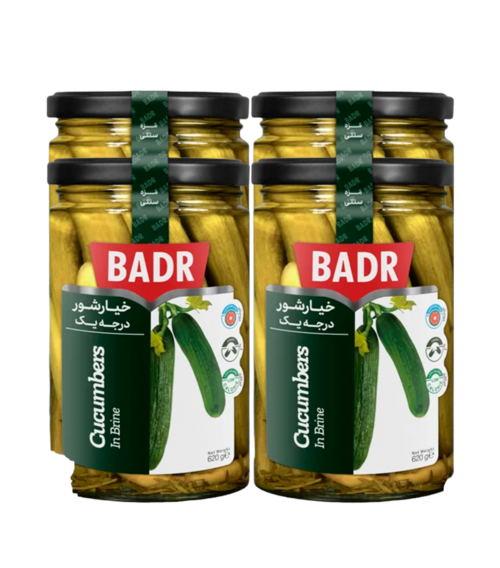 Огурцы в рассоле Badr, 4 шт по 620 г