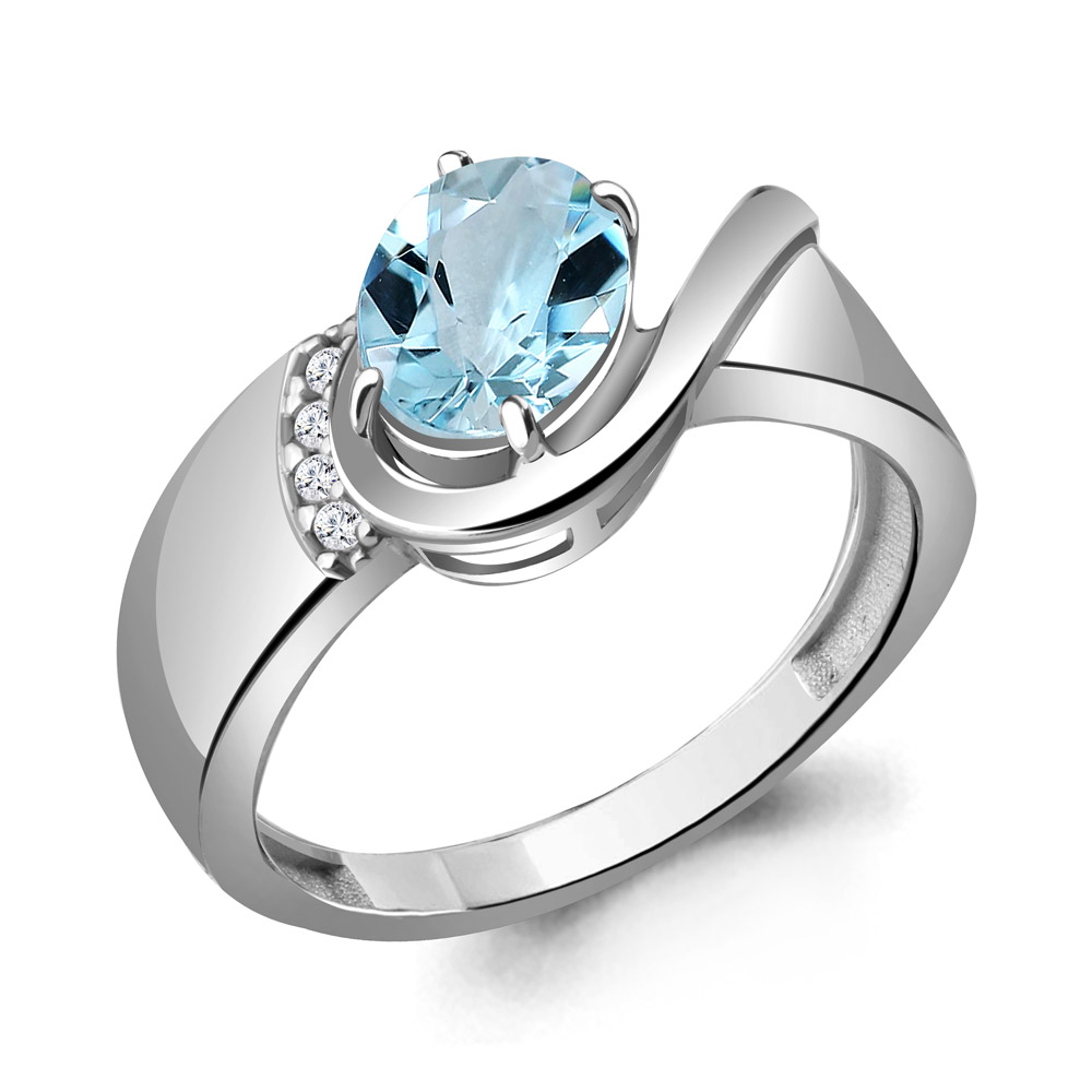 

Кольцо из серебра р. 19 AQUAMARINE 6932102А_925_р, 6932102А_925_р