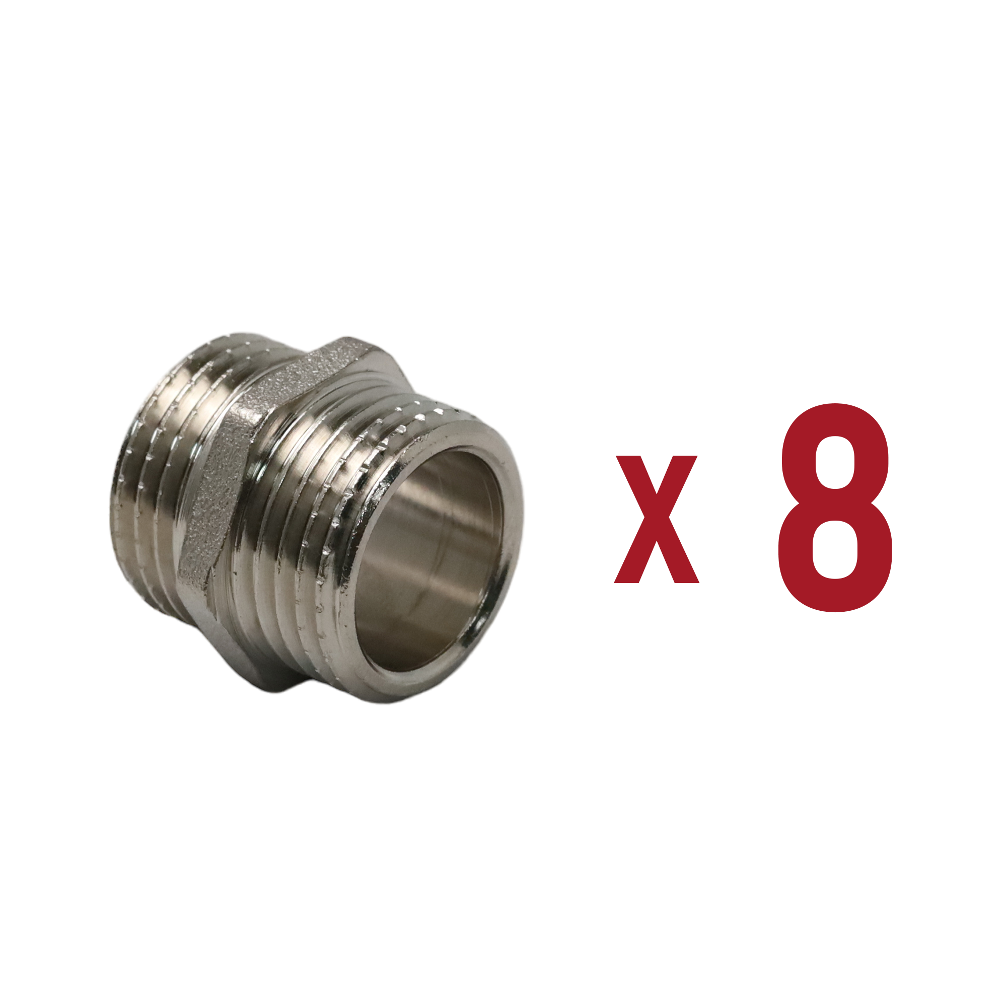 фото Ниппель aqualink 02524 1/2"x1/2" нар-нар, 8 шт.