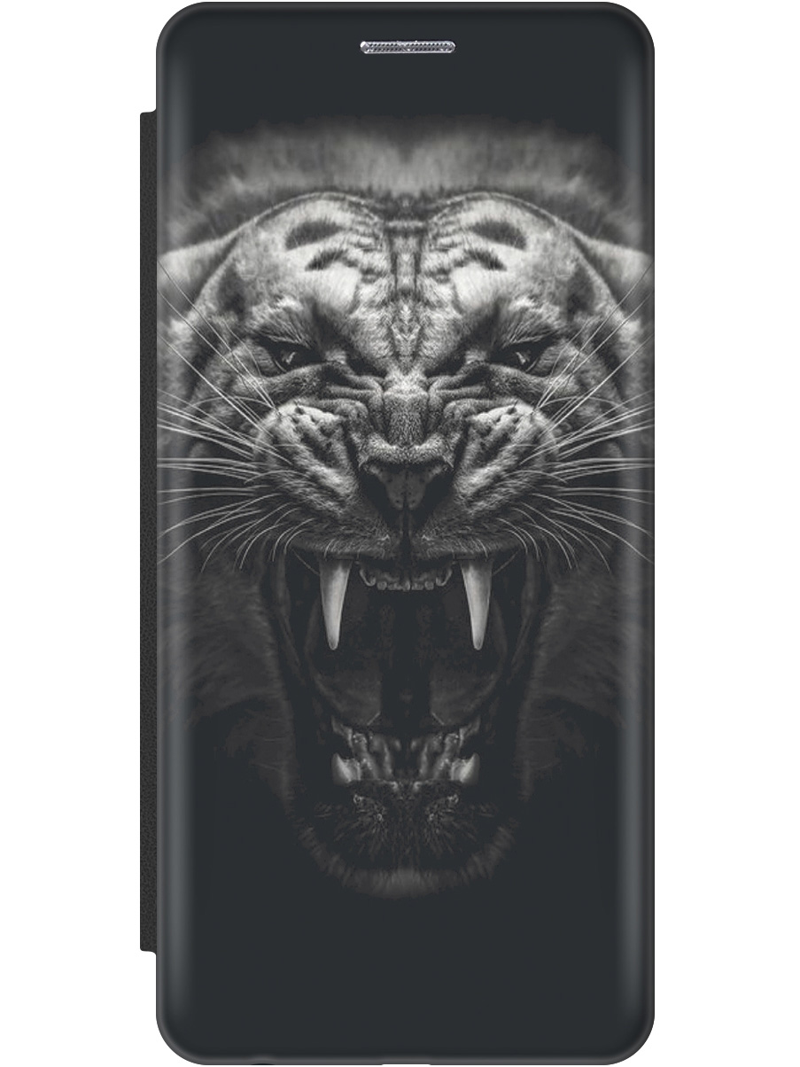 

Чехол-книжка на Samsung Galaxy S24+ с рисунком "Оскал тигра" черный, Серый;черный, 20011910