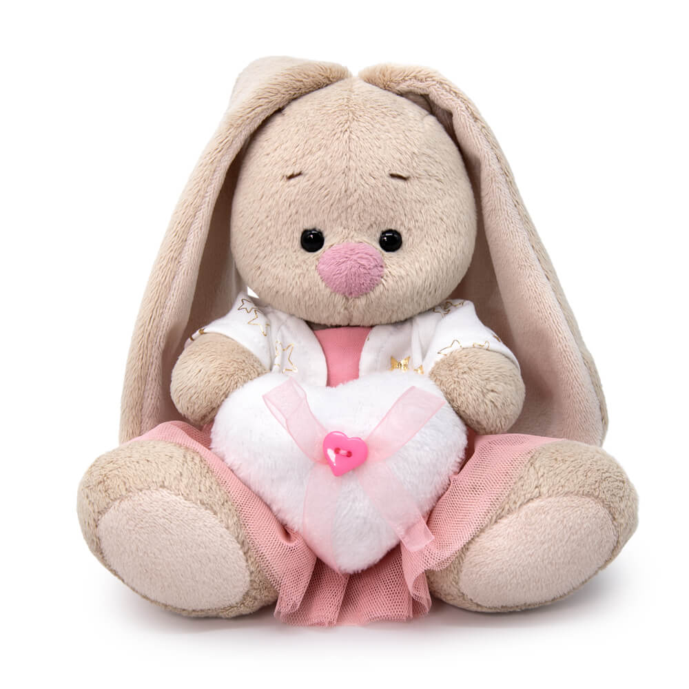

Мягкая игрушка BUDI BASA Зайка Ми с белым сердечком, 15 см, Серый, BB98326