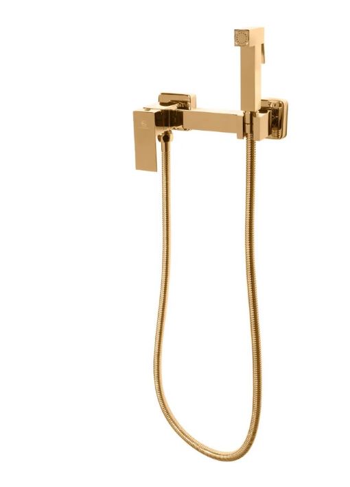 Гигиенический душ с настенным смесителем Grocenberg Gb101N-GO золото
