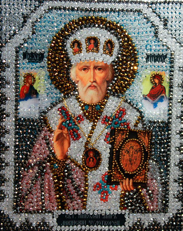 

Вышивка бисером Николай Чудотворец 7704, 18,4x22,8 см от Образа в каменьях