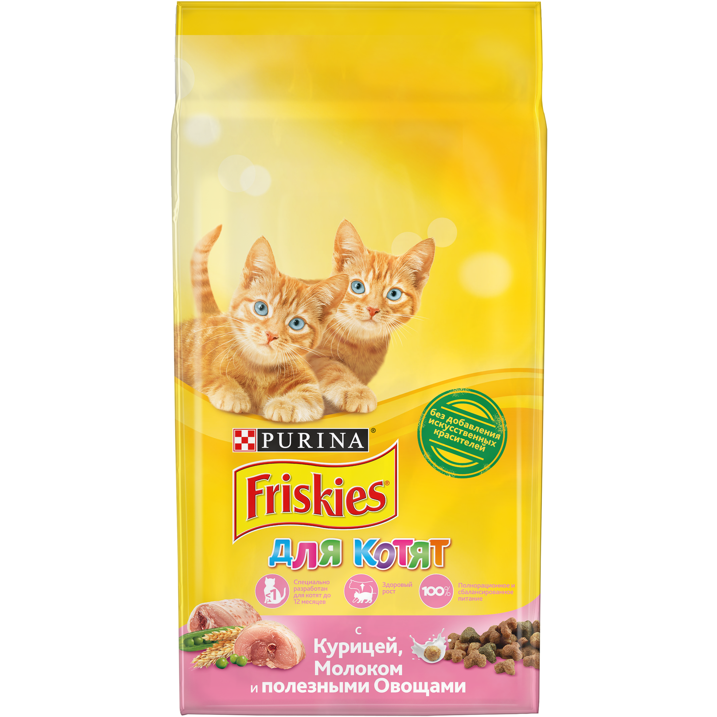 фото Сухой корм для котят friskies, с курицей, морковью и молоком, 2кг