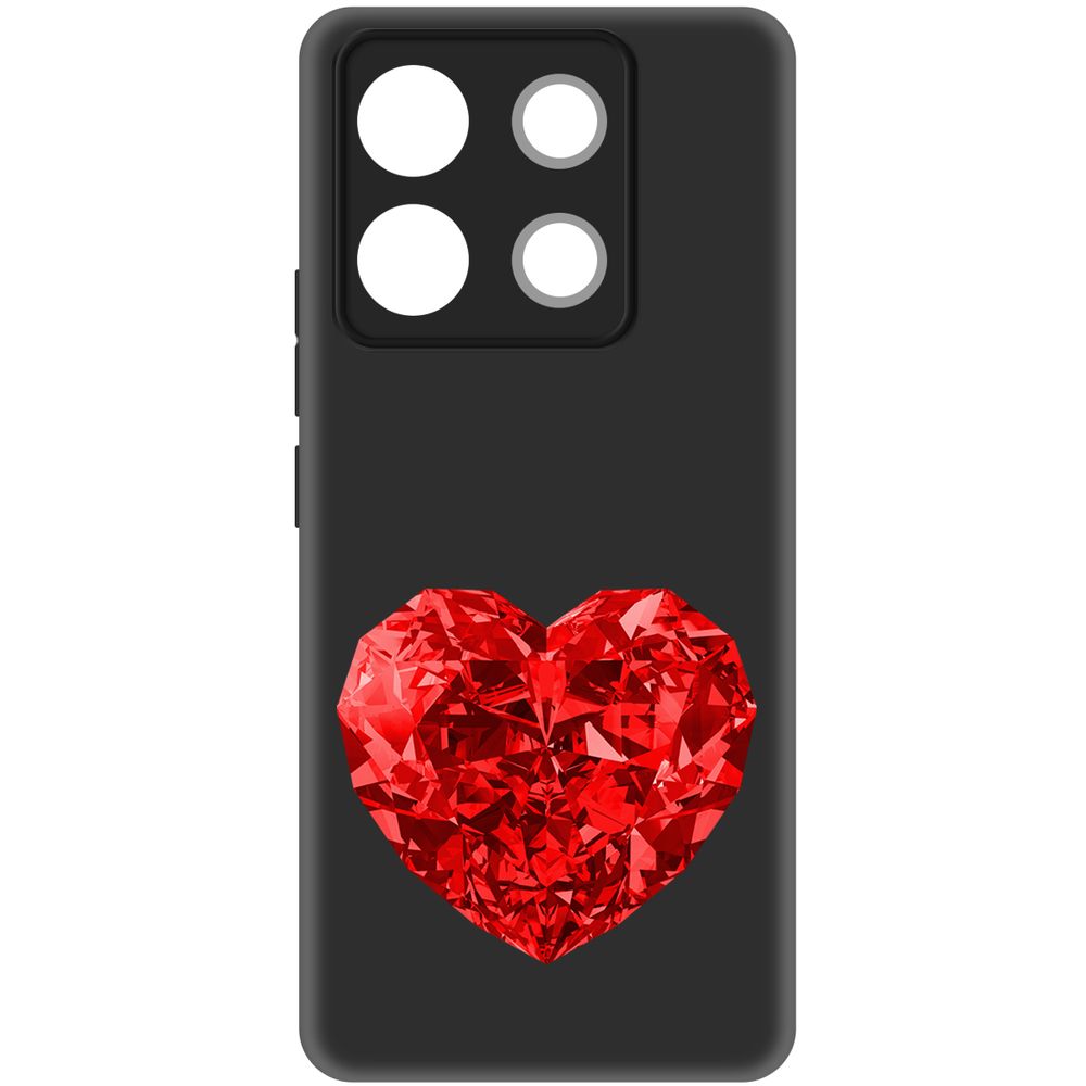 

Чехол-накладка Krutoff Soft Case Рубиновое сердце для Poco X6 черный
