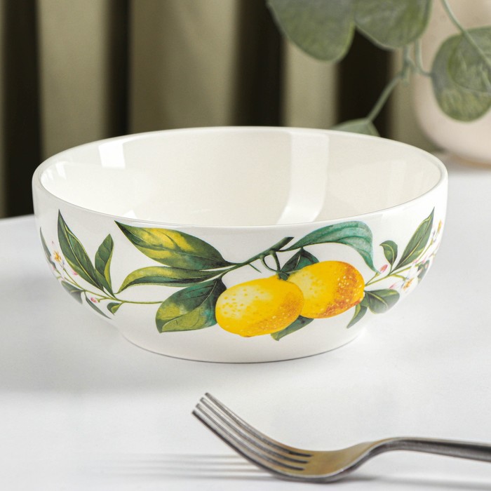 

Салатник Доляна «Лимон», 620 мл, d=15,5 см, Белый;желтый;зеленый