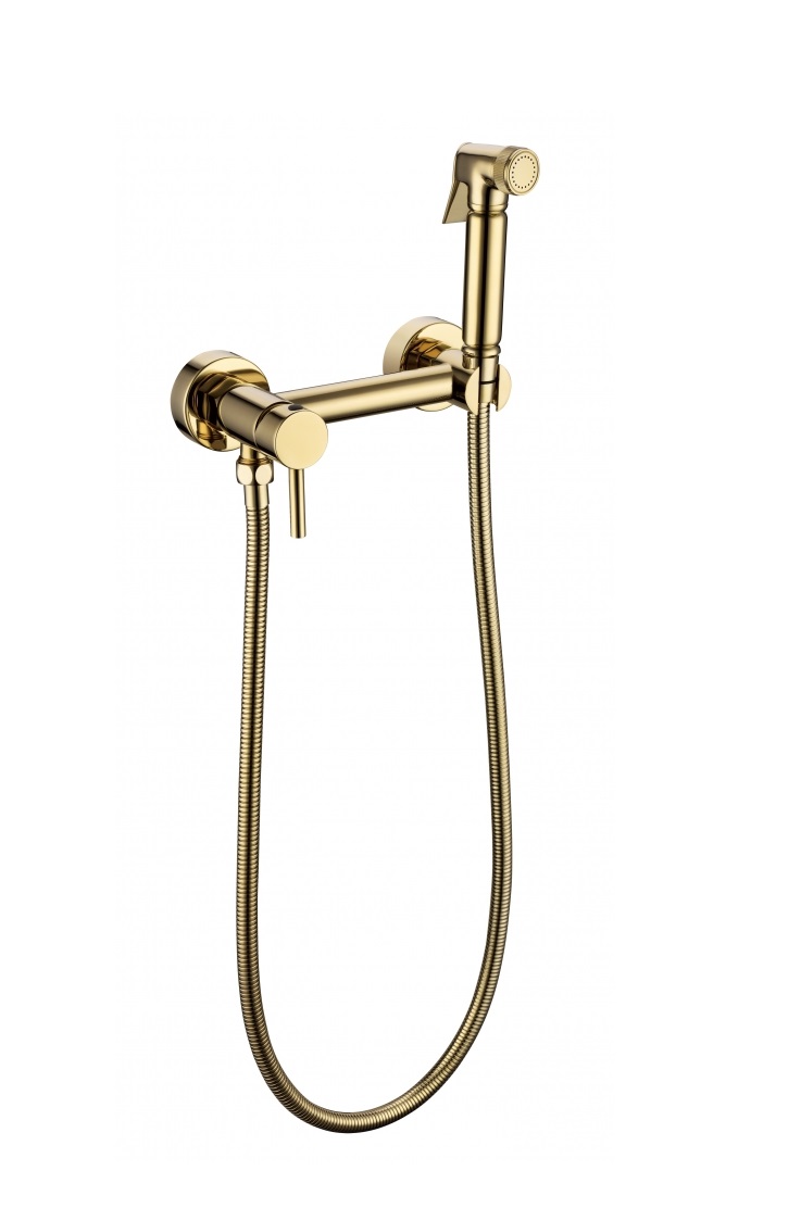 Гигиенический душ с настенным смесителем Grocenberg Gb103N-GO золото формы для ногтей узкие 500 шт золотистый