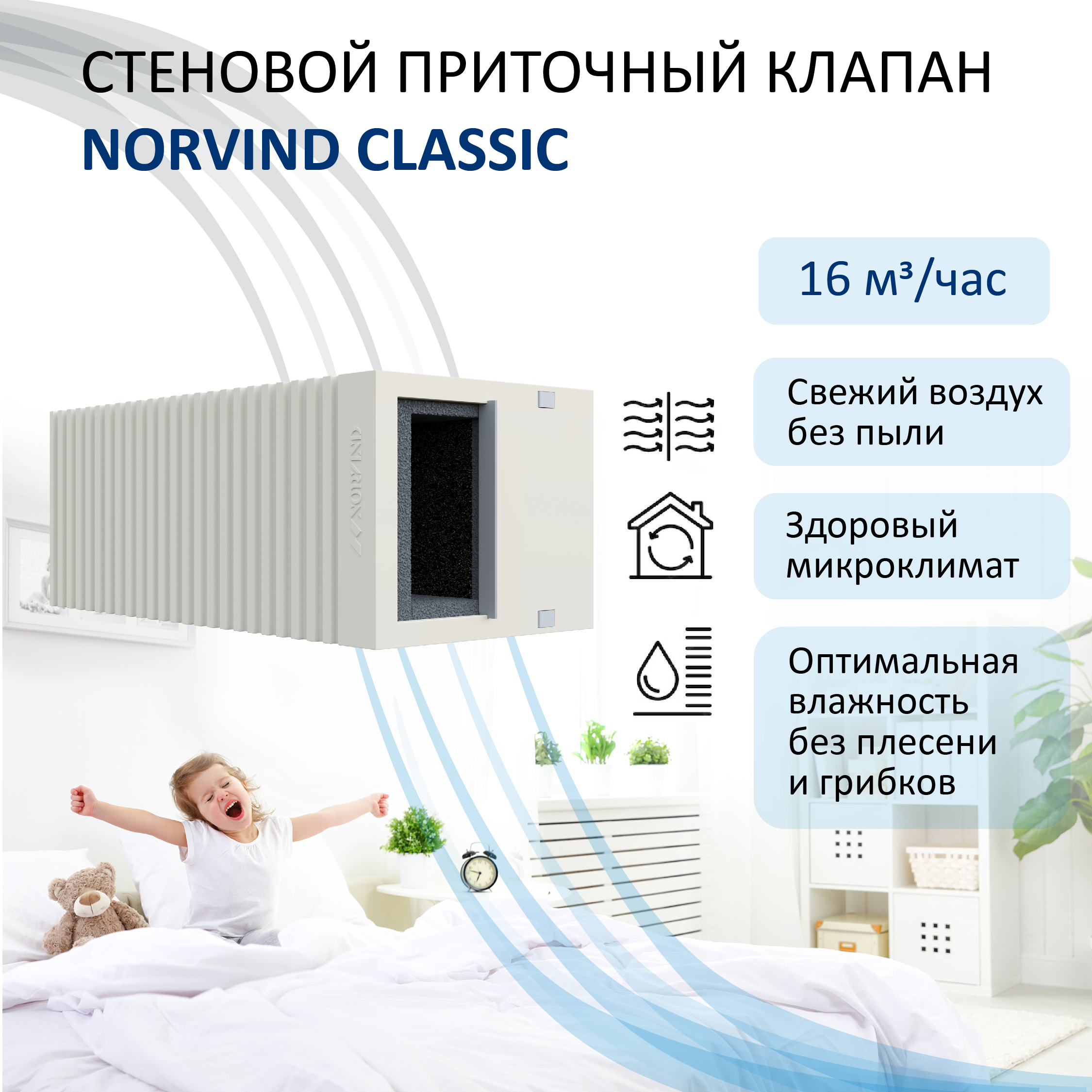 Стеновой приточный клапан Norvind classic 2500₽