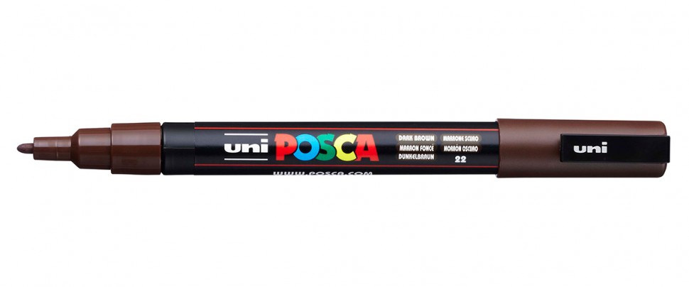 Маркер Uni POSCA PC-3M 0,9-1,3мм овальный  (темно-коричневый (dark brown) 22)