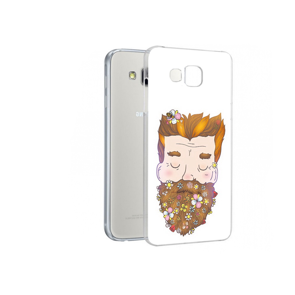 

Чехол MyPads Tocco для Samsung Galaxy A7 мужчина с цветами в бороде, Прозрачный, Tocco