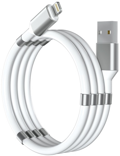 Кабель InterStep Lightning-USB USB 2.0 белый 1.2м с магнитами