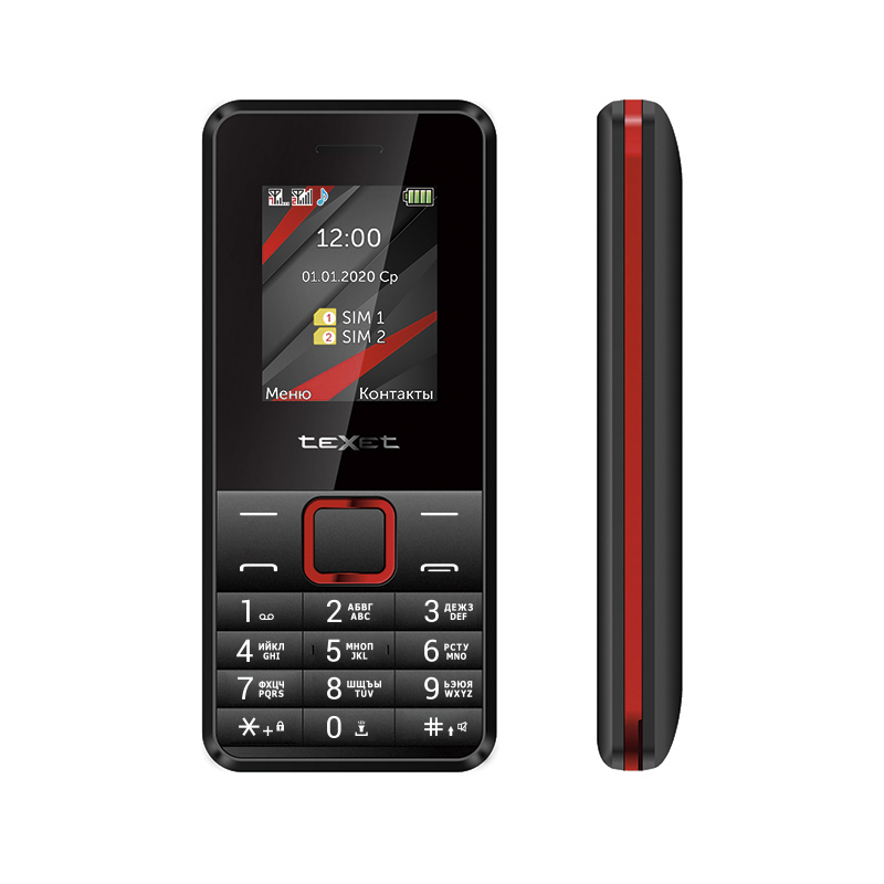 фото Мобильный телефон texet tm-207 black/red