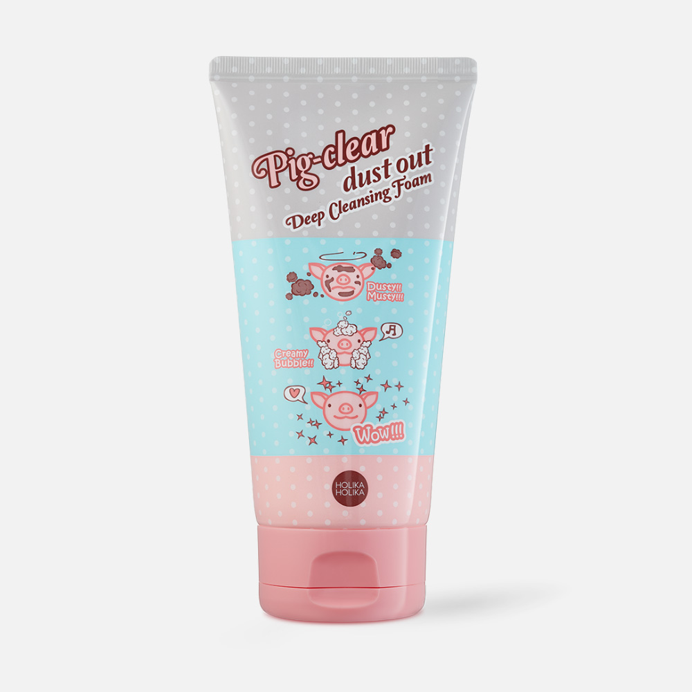 

Пенка для умывания Holika Holika Pig-Clear Dust Out Deep Cleansing Foam очищающая 150 мл, Глубоко очищающая