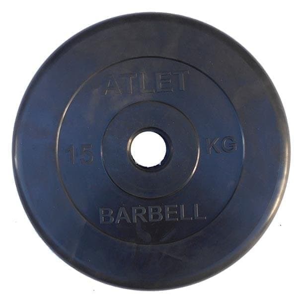 фото Barbell atlet диск обрезиненный черный atlet barbell d-31 15 кг 1110324