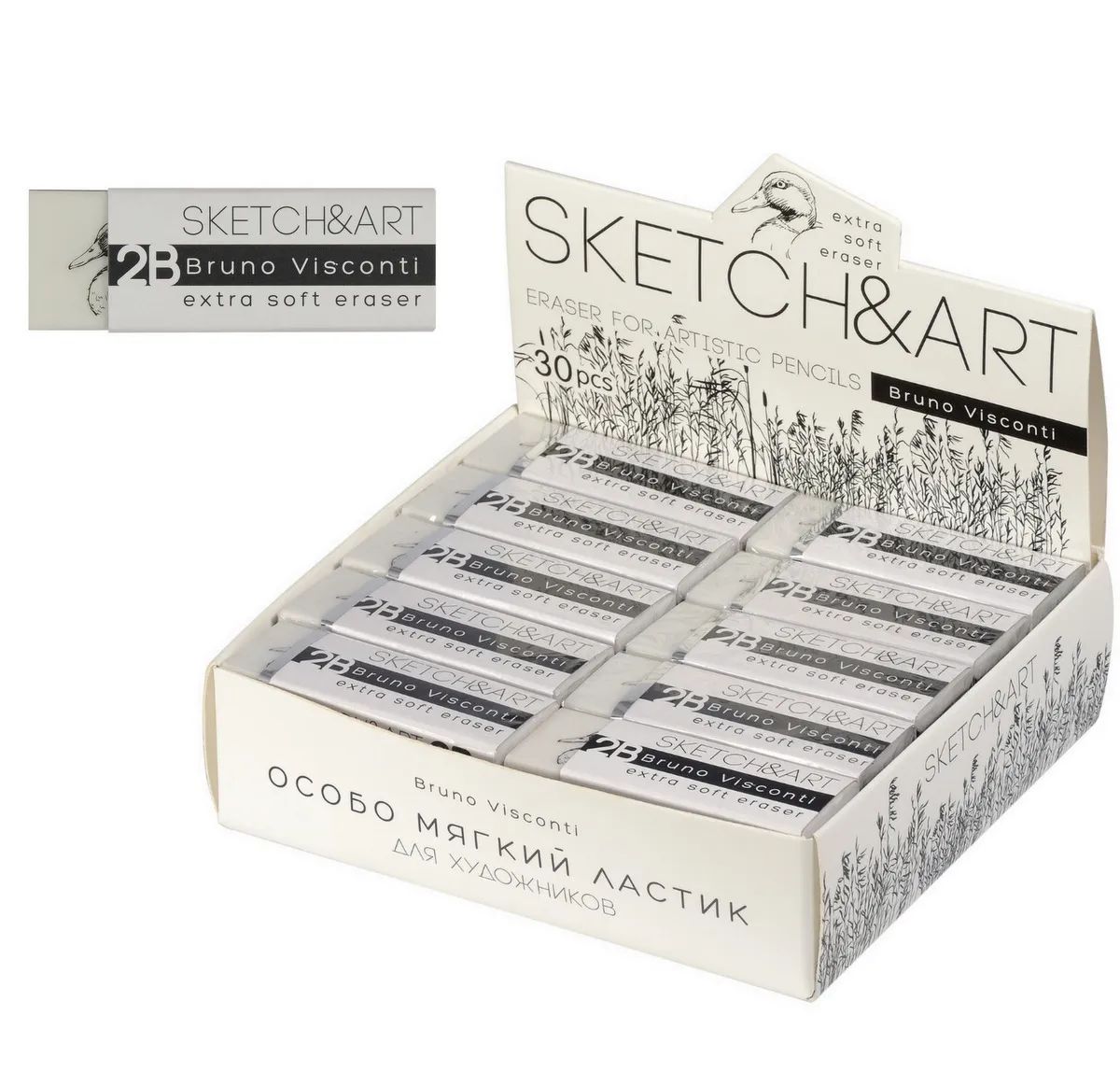 

Ластики 30 шт. художественные супермягкие Bruno Visconti "Sketch&Art", Арт. 42-0044-30, Белый, художественные супермягкие "Sketch&Art"