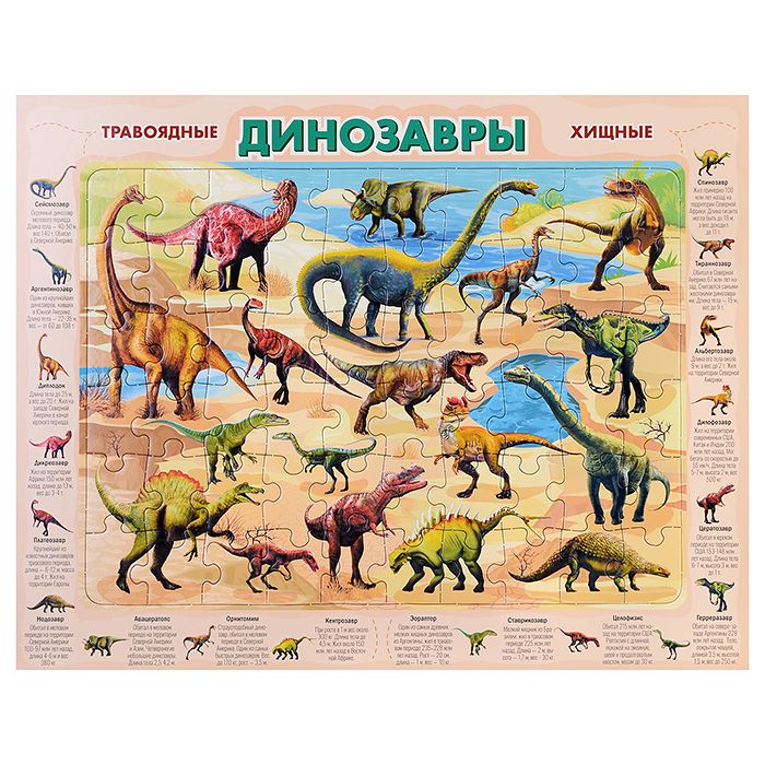 

Пазл-рамка 60 Динозавры