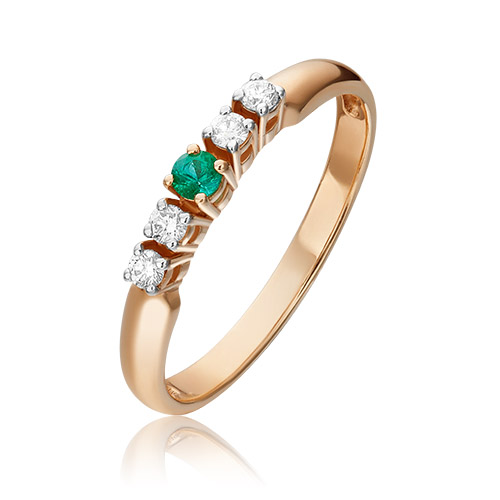 

Кольцо из золота с изумрудом/бриллиантом р. 18 PLATINA jewelry 01-0291-00-106-1110-30, 01-0291-00-106-1110-30