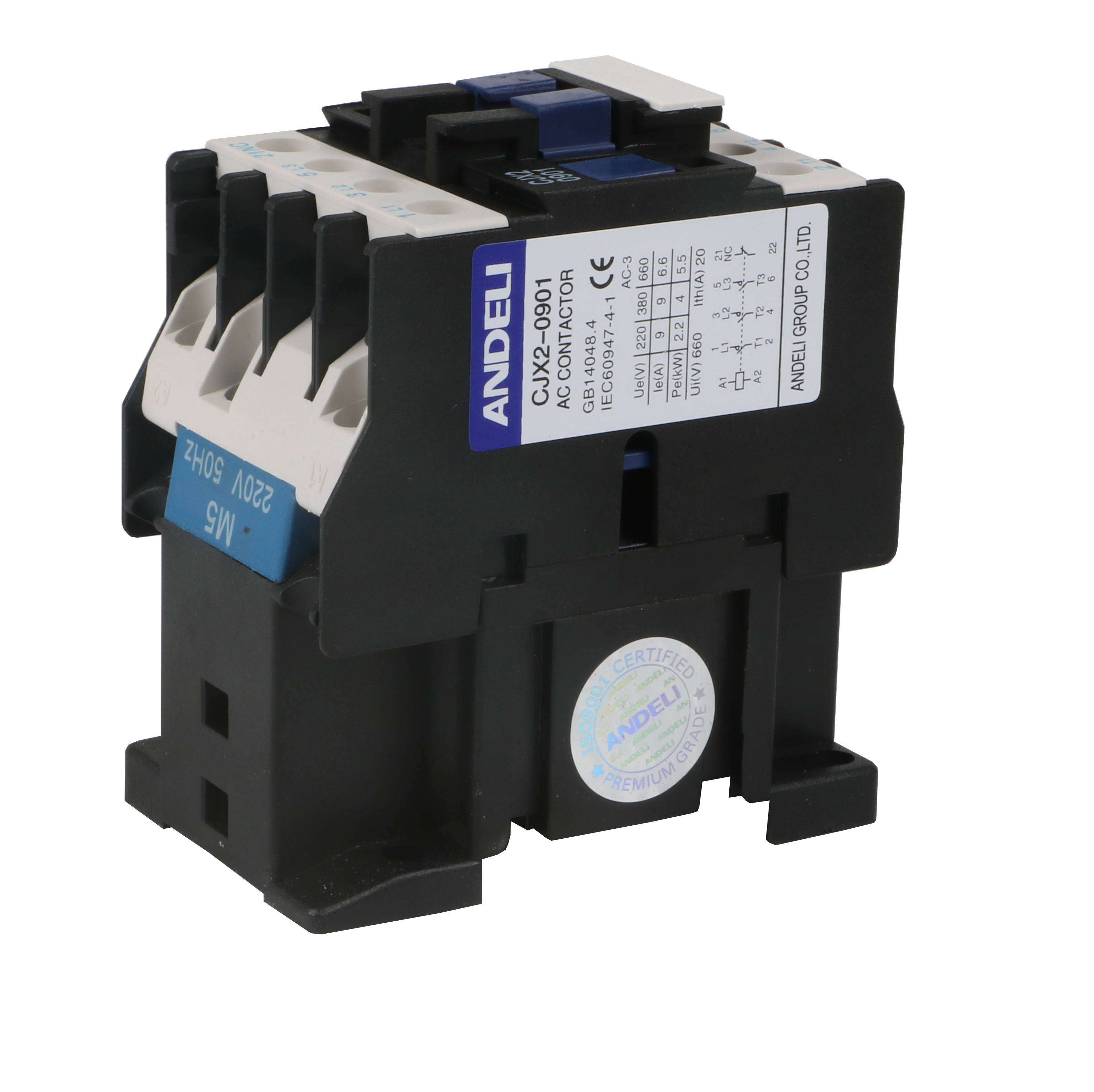 

Контактор 9A 220В/AC3 1НО 50Гц CJX2-0910, CJX2