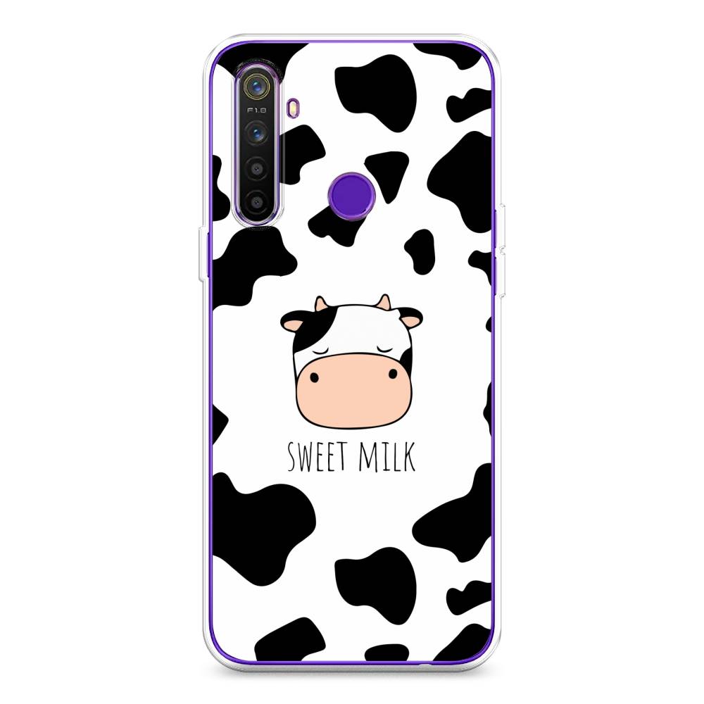 

Чехол на Realme 5 "Sweet milk", Розовый;белый;черный, 251550-1