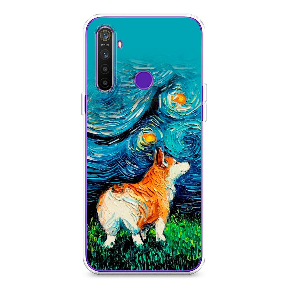

Чехол на Realme 5 "Корги звёздная ночь", Коричневый;белый;зеленый, 251550-1