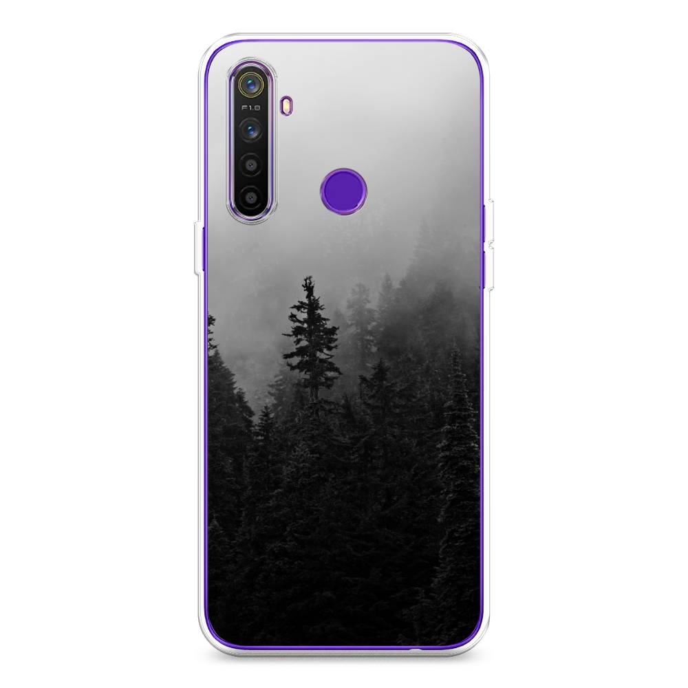

Чехол на Realme 5 "Туманный лес", Серый;черный, 251550-2