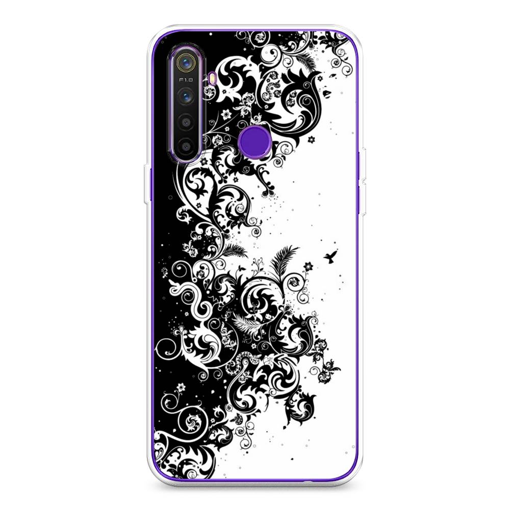 

Чехол на Realme 5 "Черно белый узор", Белый;черный;серый, 251550-3