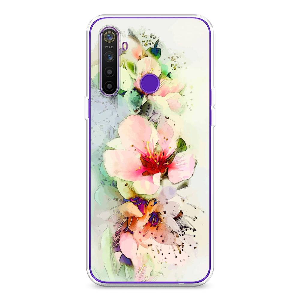 

Чехол на Realme 5 "Нежные цветы", Зеленый;розовый, 251550-2