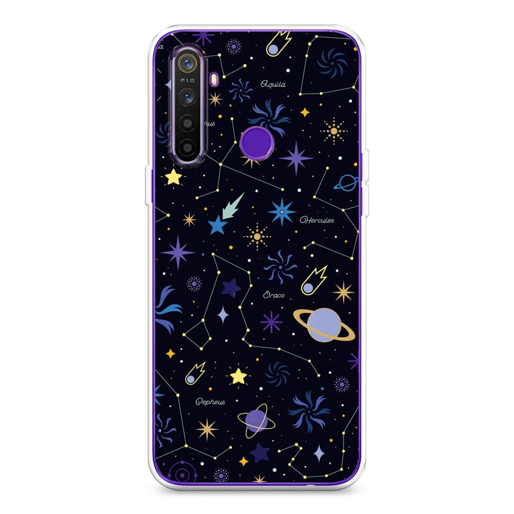 

Чехол на Realme 5 "Цветной космос", Желтый, 251550-2