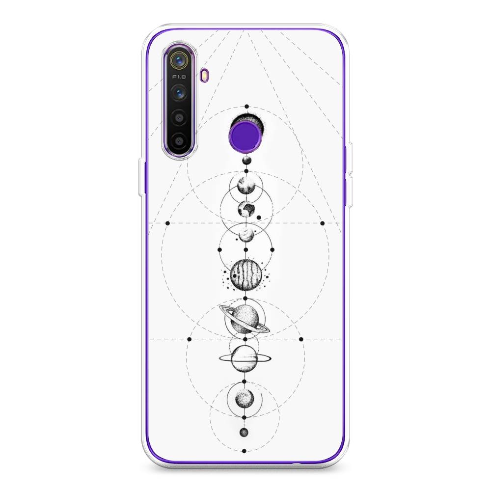 

Чехол на Realme 5 "Парад планет", Серый, 251550-2