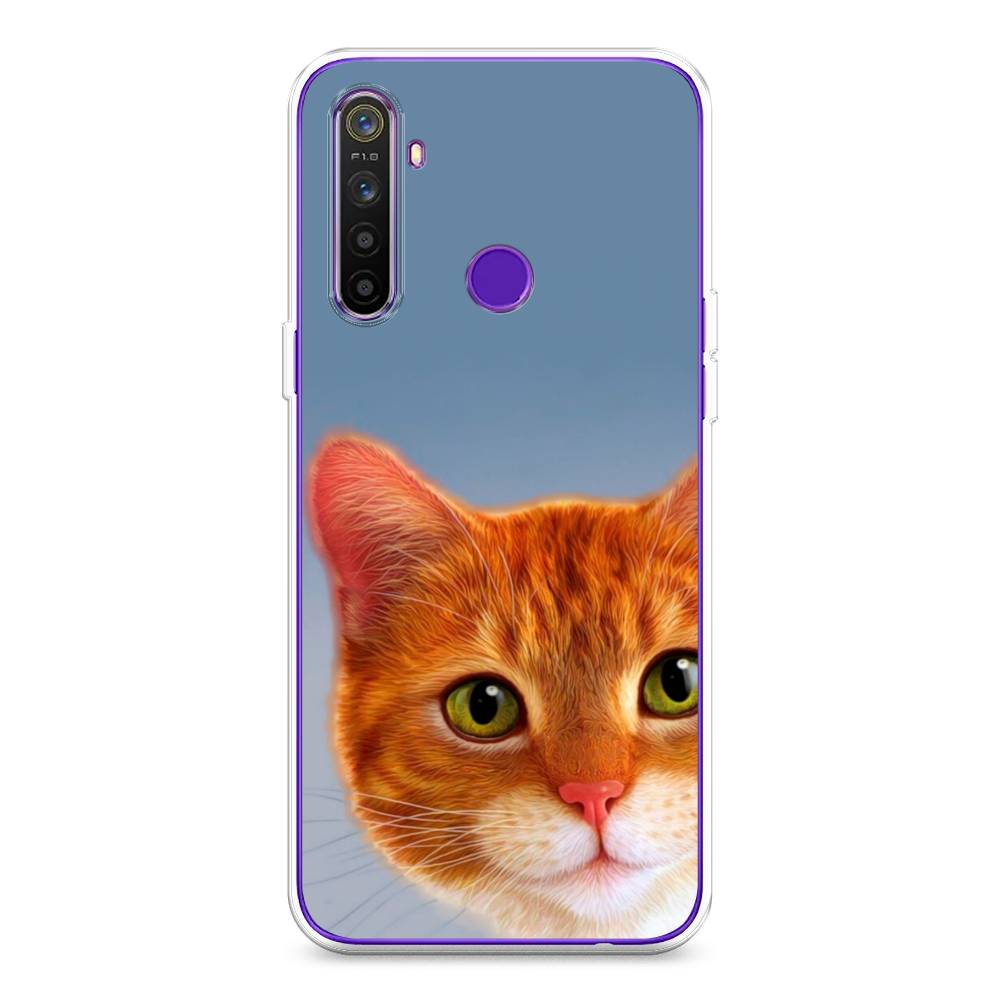 

Чехол на Realme 5 "Любопытный котик", Коричневый, 251550-1