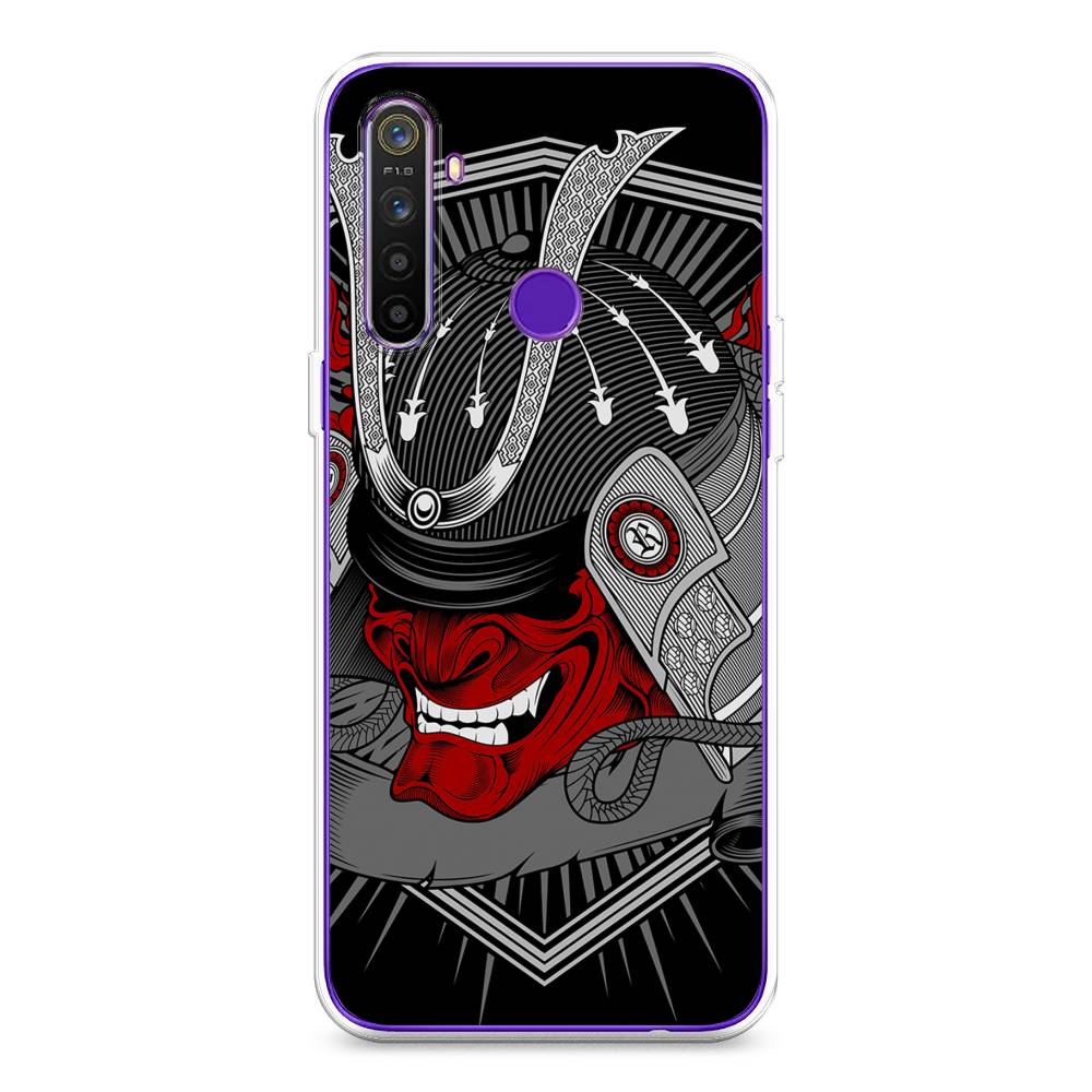 

Чехол на Realme 5 "Красная маска самурая", Белый;красный;черный, 251550-4
