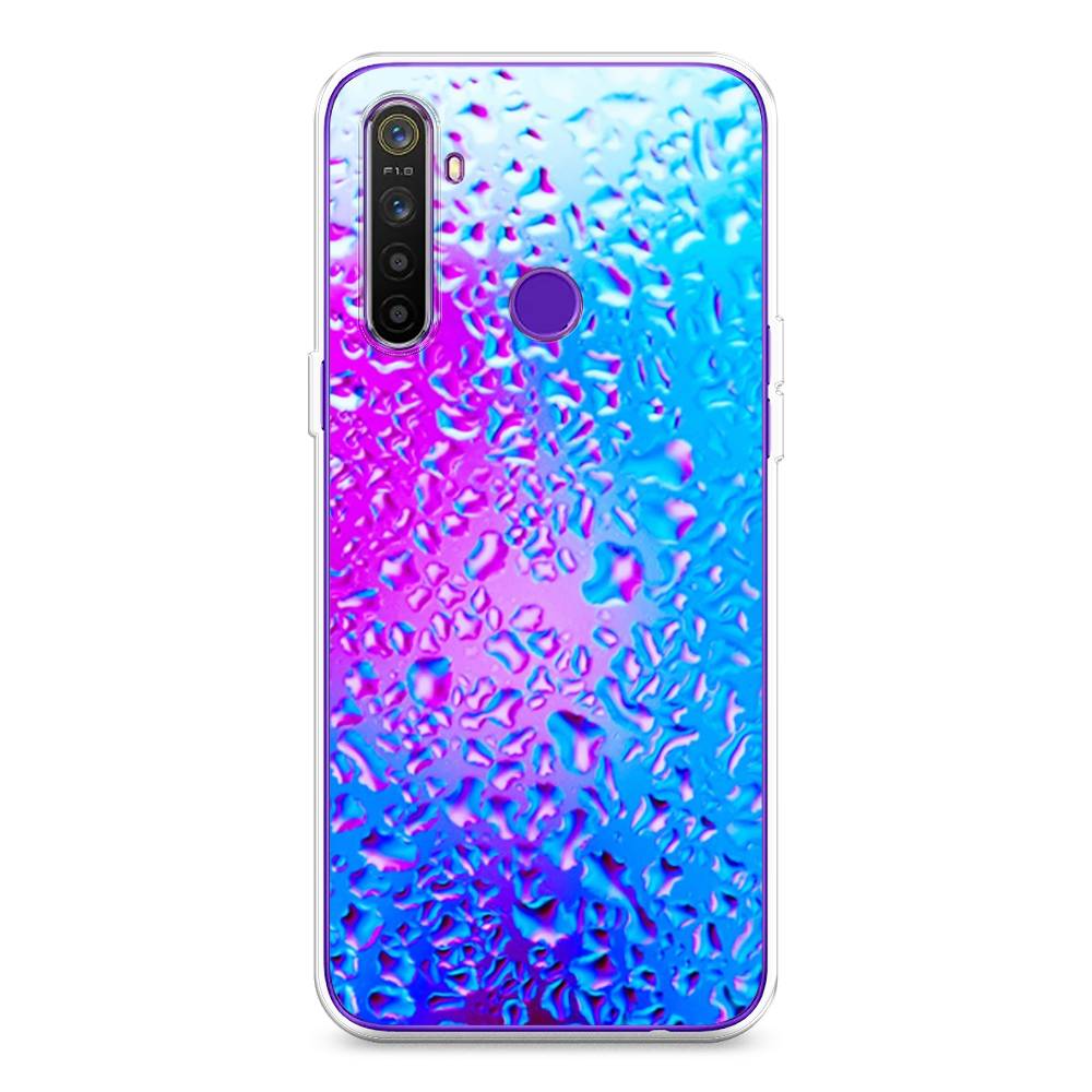 

Чехол на Realme 5 "Капли на стекле", Голубой;розовый, 251550-3