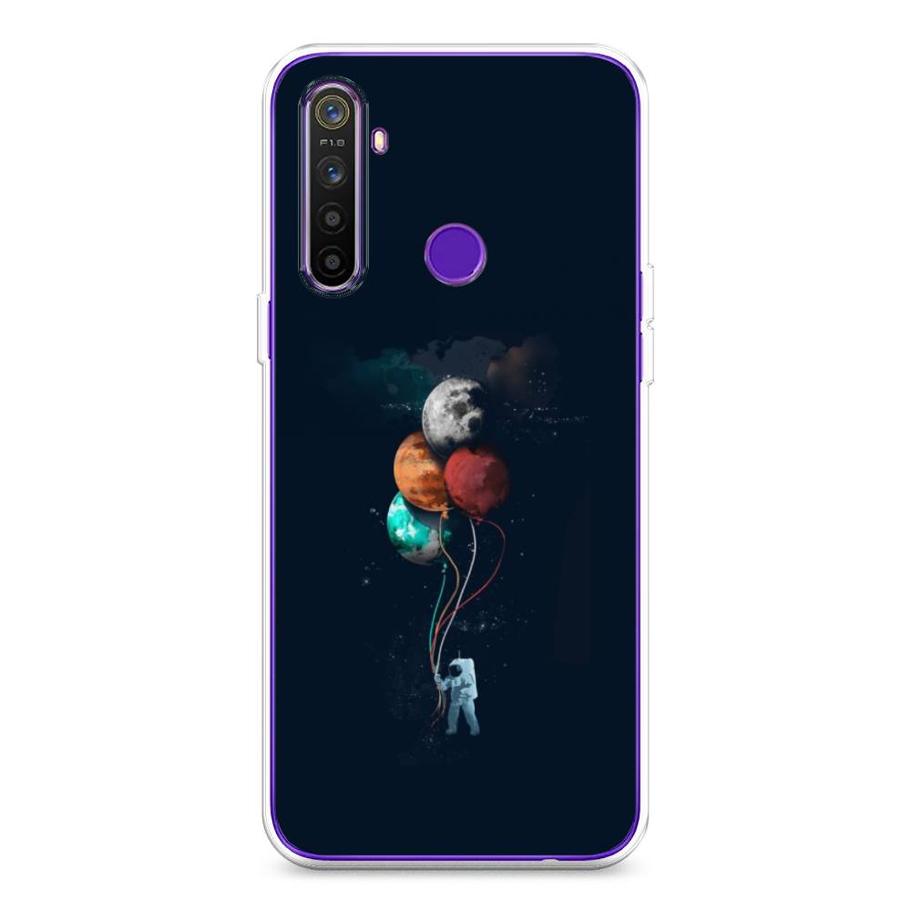 

Чехол на Realme 5 "Космонавт с шариками", Разноцветный, 251550-4