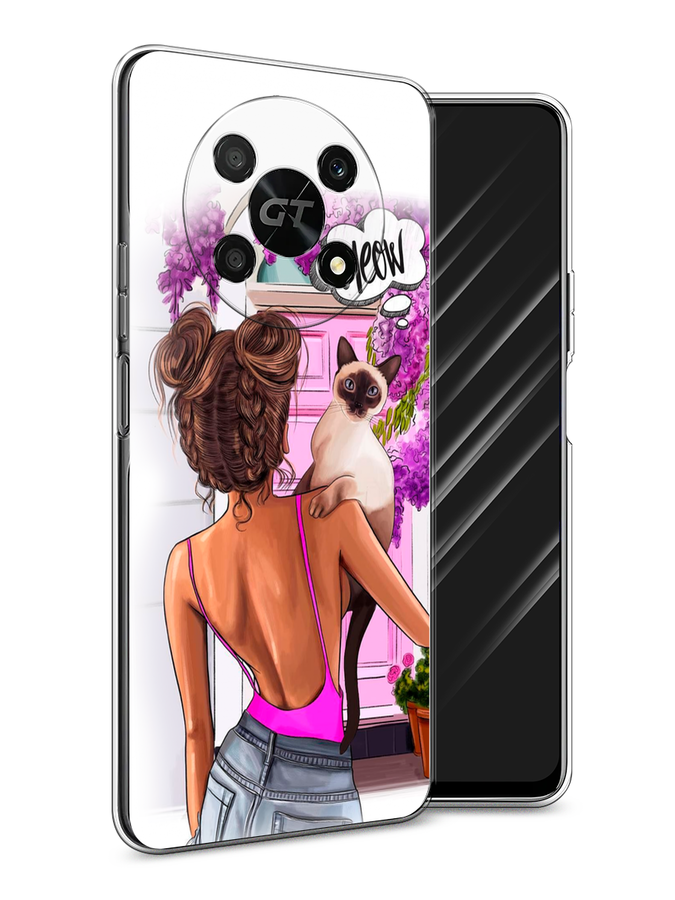 

Чехол Awog на Honor X40 GT "Девушка с кошкой", Розовый;коричневый, 6120150-1