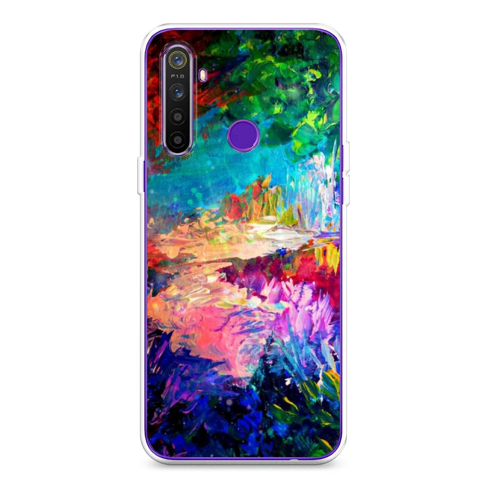 

Чехол на Realme 5 "Лес-гуашь", Синий;розовый;зеленый, 251550-4