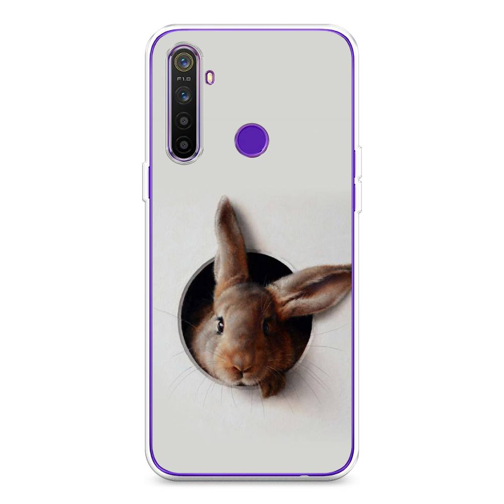 

Чехол на Realme 5 "Любопытный кролик", Серый;коричневый, 251550-1