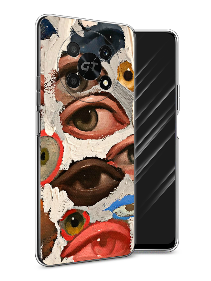 

Чехол Awog на Honor X40 GT "Глаза масляная живопись", Серый;бежевый;красный, 6120150-7