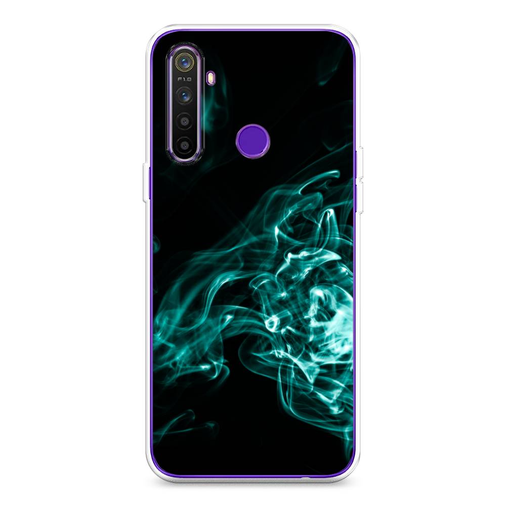 

Чехол на Realme 5 "Дым", Голубой;черный, 251550-3