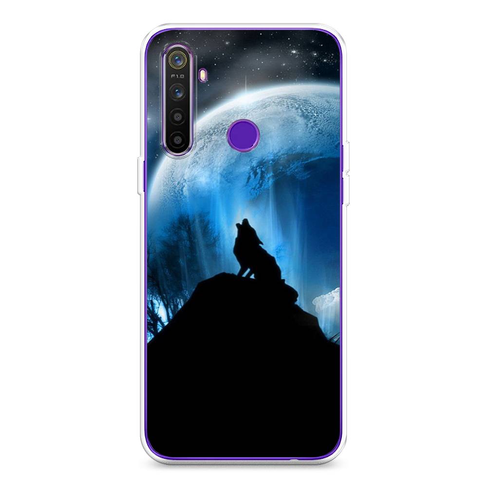 

Чехол на Realme 5 "Волк 2", Синий;черный;белый, 251550-1