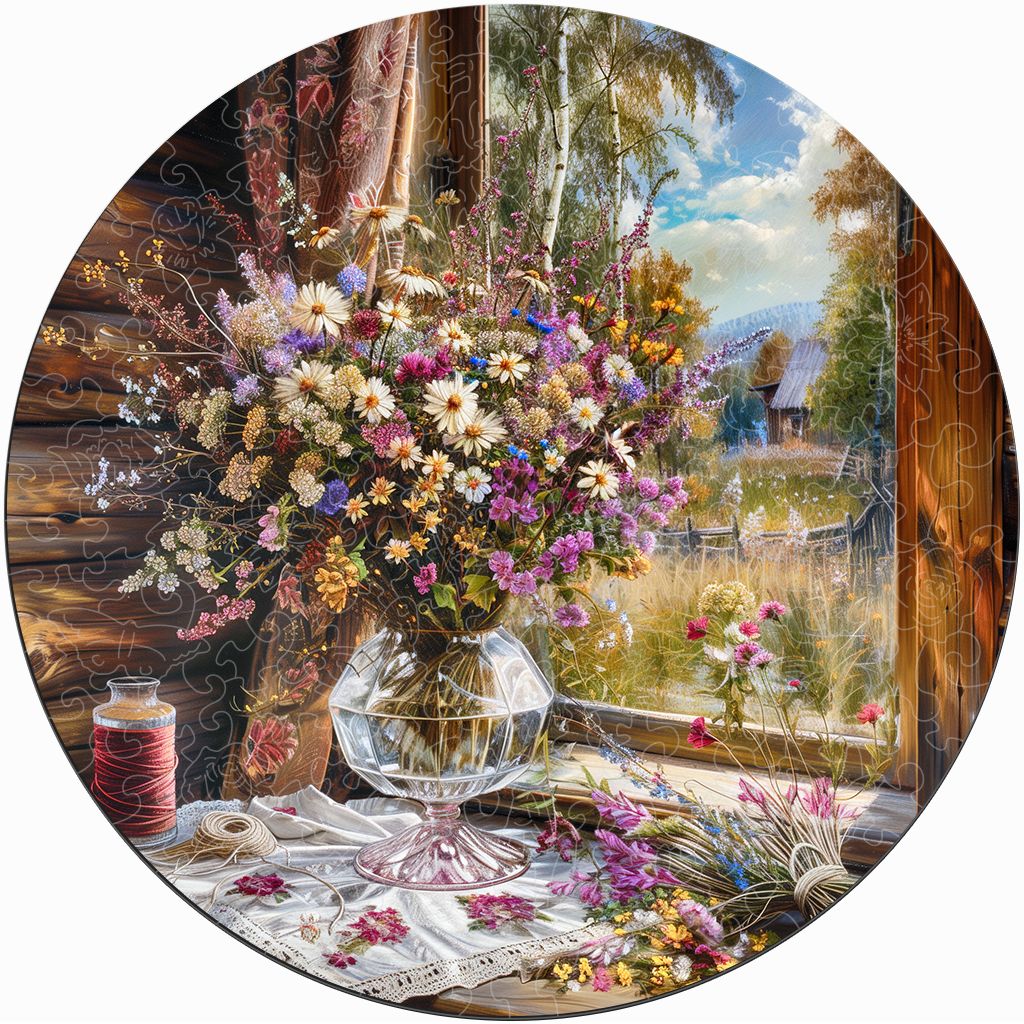 

Деревянный пазл BoberBox Полевые цветы размер 30x30 см, PZ18